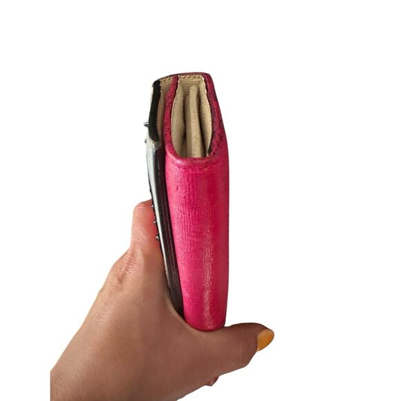 Painted Fendi Wallet Monster Bugs Eye Round Zipper Studs Leather Multicolor - Picture 7 of 7